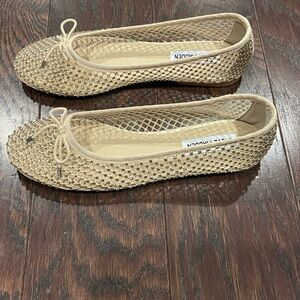 Steve Madden Blossom blush  Rhinestone Mesh Bow Preppy Coquette Ballet Flat NEW